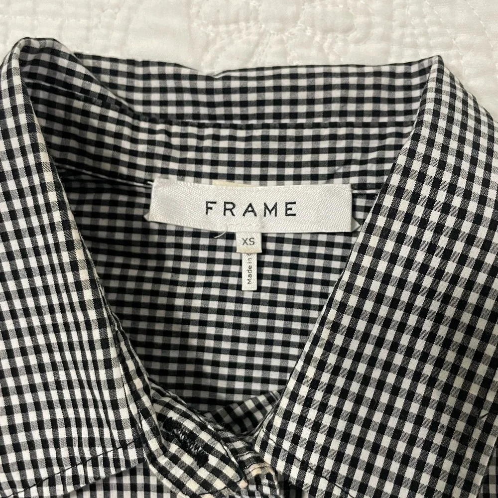 Frame Gingham Print Summer Shirt Dress Button Front XS